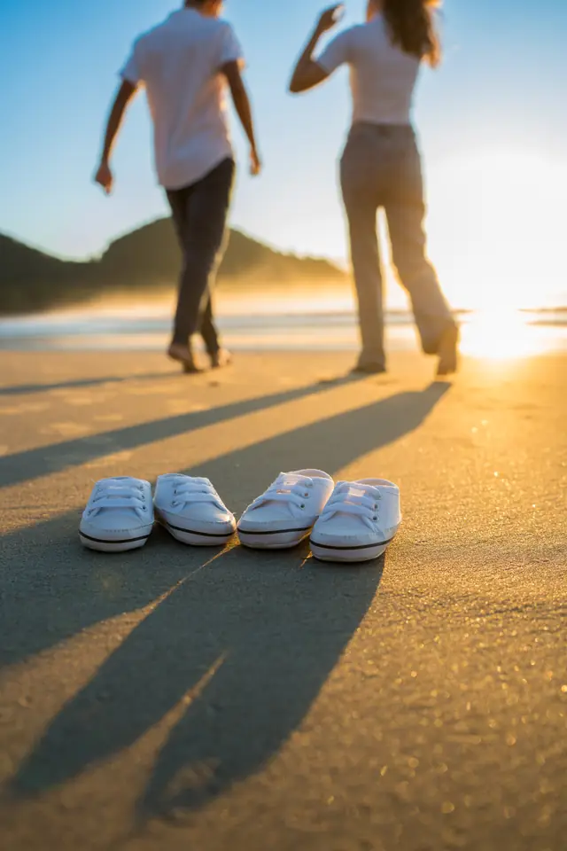 Ensaio gestante na praia em Ubatuba, foto de Renan Life fotógrafo