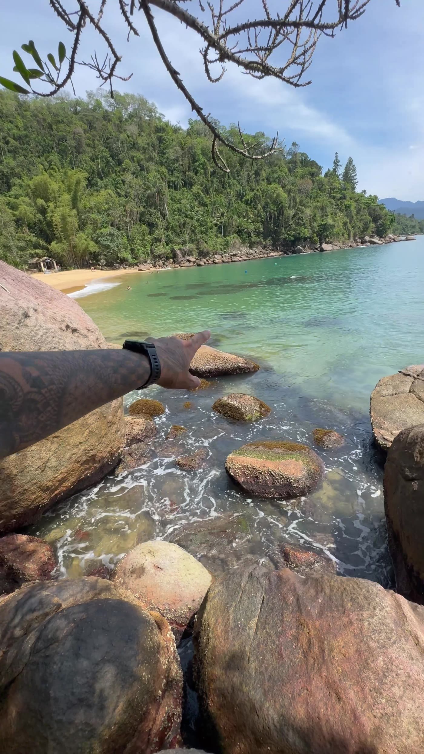 Praia do Cedro, Ubatuba — água verde-esmeralda transparente