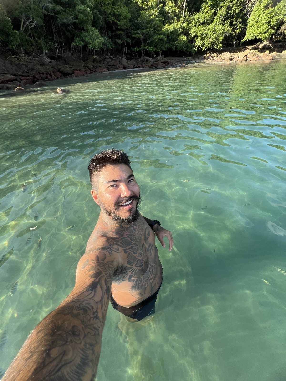 Renan na piscina natural da Praia da Fortaleza